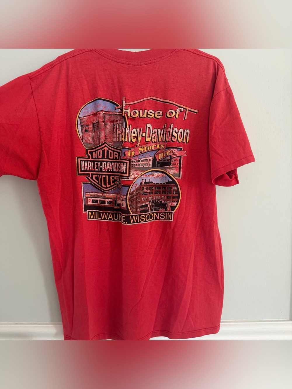 Harley-Davidson Red Graphic Back Print Tee
